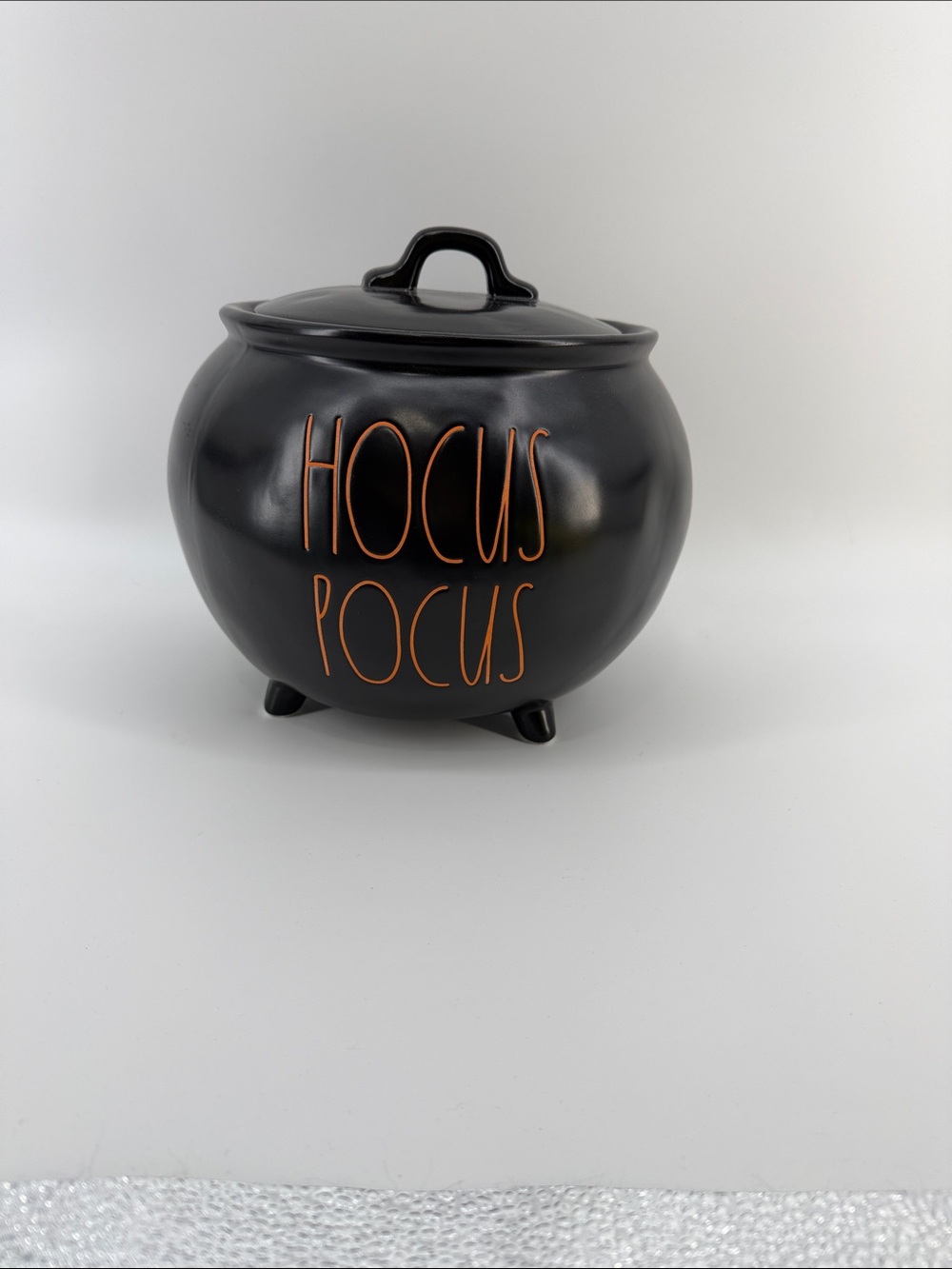 Rae Dunn Black and Orange Artisan Collection Label - Large Cauldron